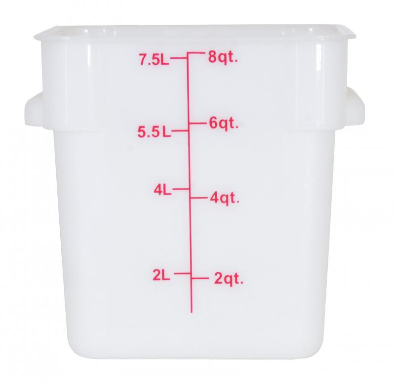 Omcan 80190 - 8 qt Polypropylene White Square Food Storage Container