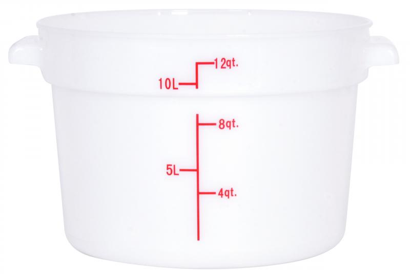 Omcan 80234 - 12 qt Polypropylene White Round Food Storage Container