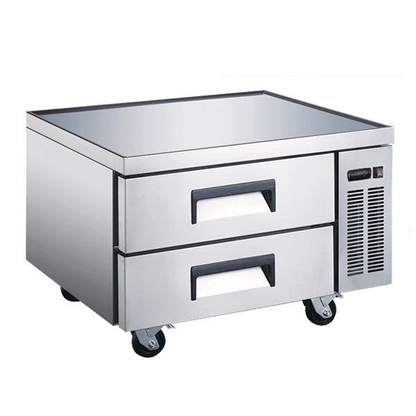 Omcan 36″ Stainless Steel Refrigerated Chef Base with 2 Drawers – 161L (6 cu.ft.) Capacity – 110V, 1/6 HP