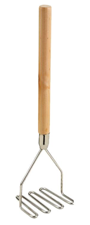 Omcan 4 1/2″ Square Potato Masher with 17 3/4″ Wooden Handle