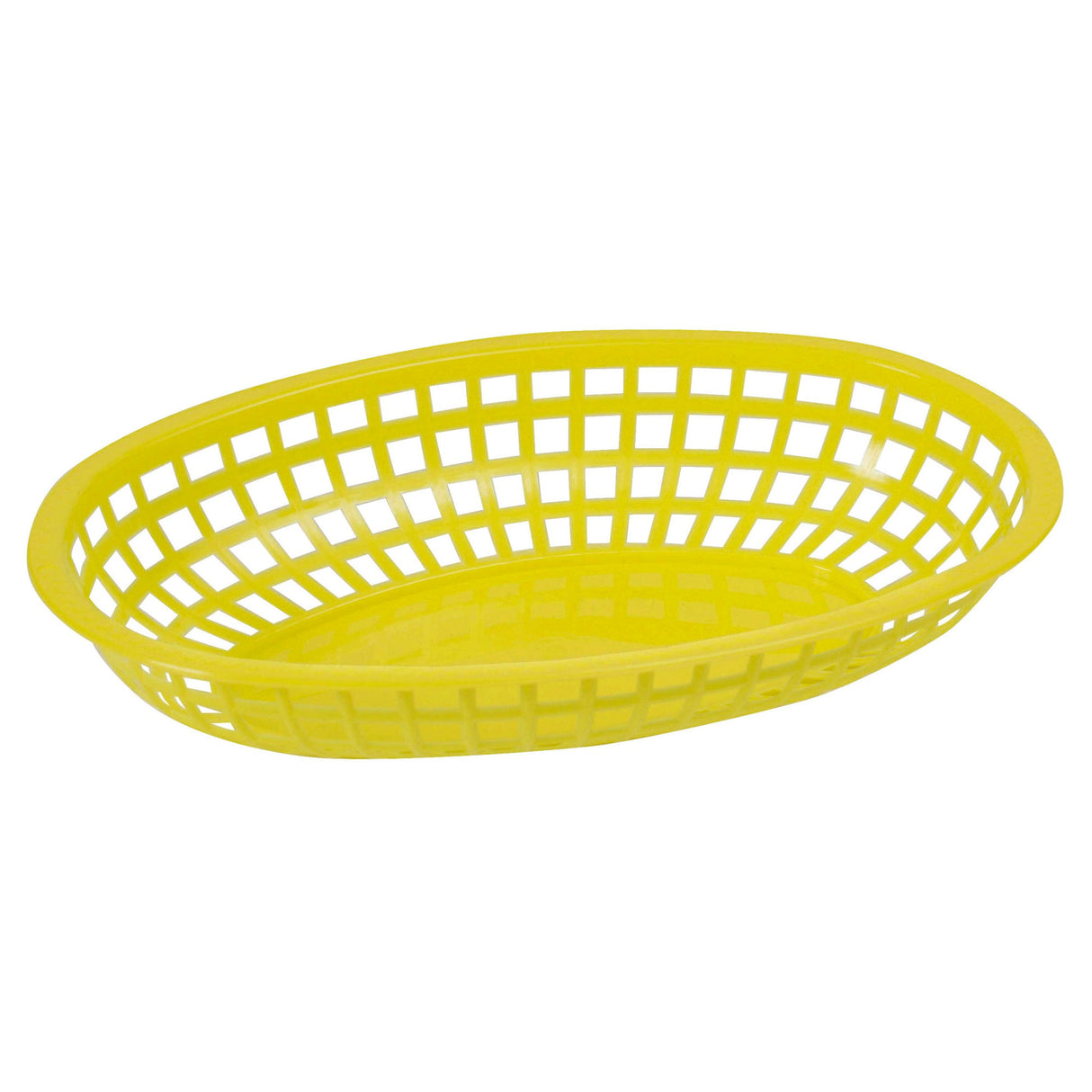 Winco POB-Y - Oval Fast Food Basket, 10-1/4" x 6-3/4" x 2" - Yellow
