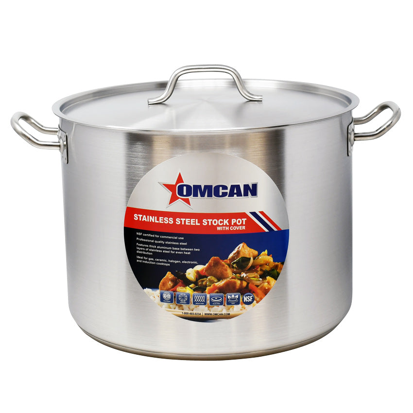 Omcan 40 QT Stainless Steel Stock Pot with Cover