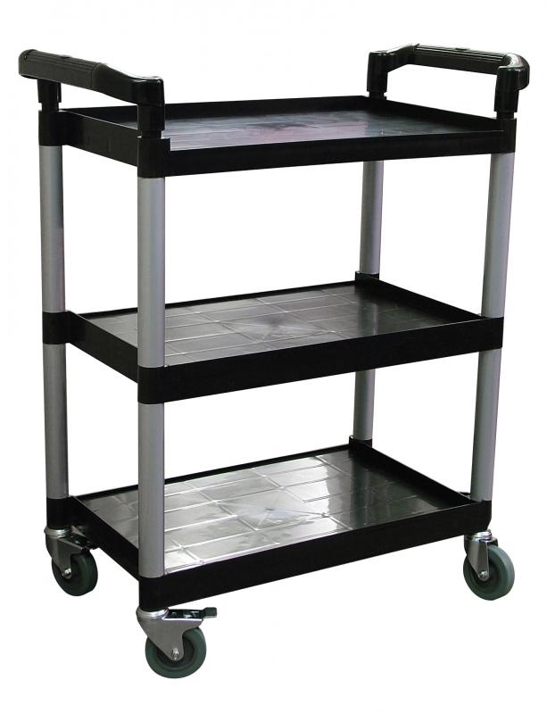 Omcan Black Plastic Bussing Cart with 16″ x 24.75″ tray size