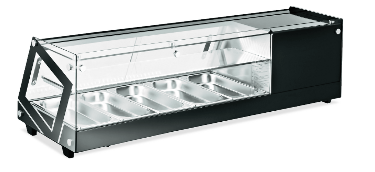 Omcan 51″ Refrigerated Sushi Showcase with Flat Glass and 2.26cu.ft. / 64L Capacity – 110V, 180W