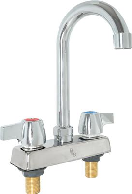 BK Resources BKD-5G-G 4" O.C Workforce Deck Mount Faucet With 5" Gooseneck Spout