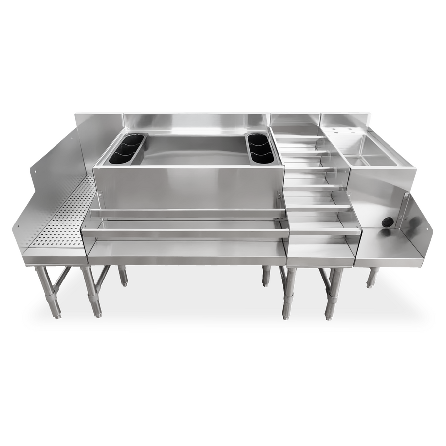 Omcan 36″ Ice Bin with 3″ Backsplash and 2 Holders