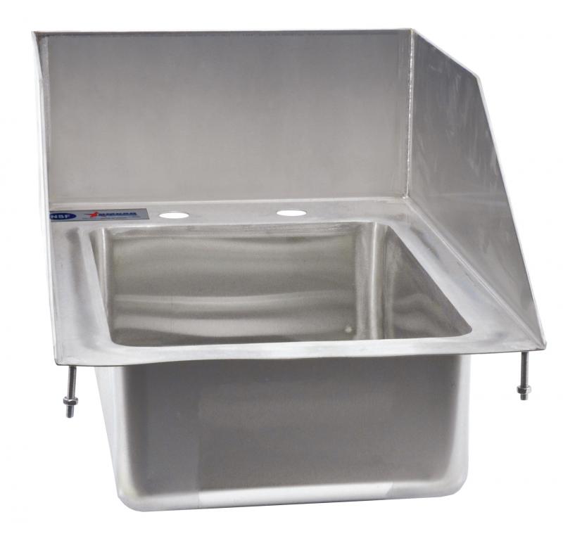 Omcan 10″ x 14″ x 5″ Stainless Steel Single Drop in Sink with 6″ Left-Back-Right Splash