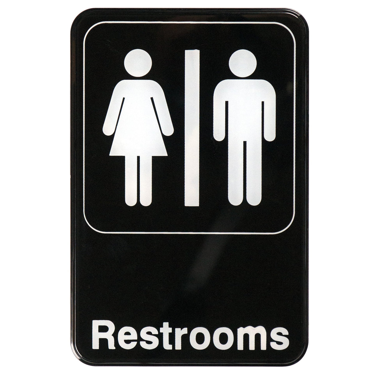 Winco SGN-603 - Information Sign, 6"W x 9"H - Restrooms