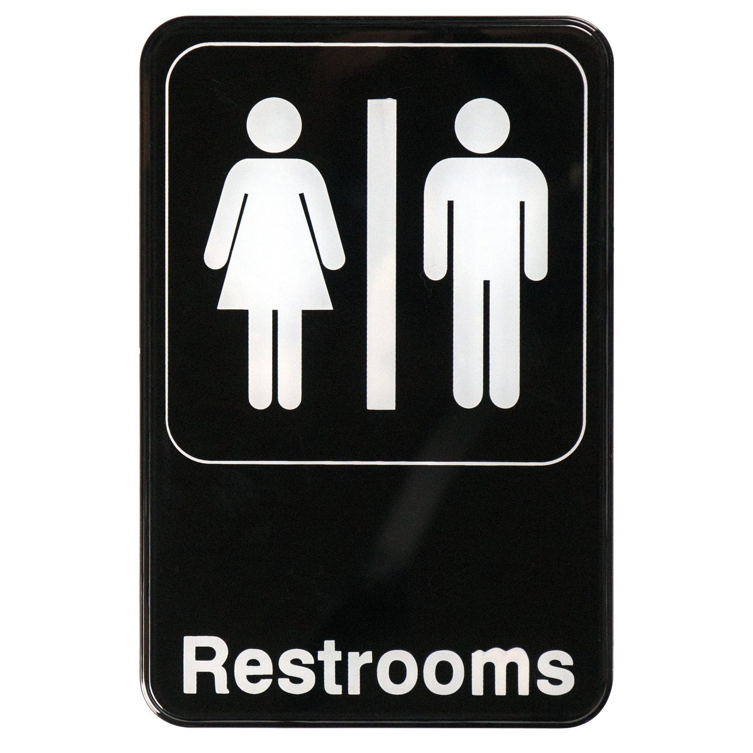 Winco SGN-603 - Information Sign, 6"W x 9"H - Restrooms