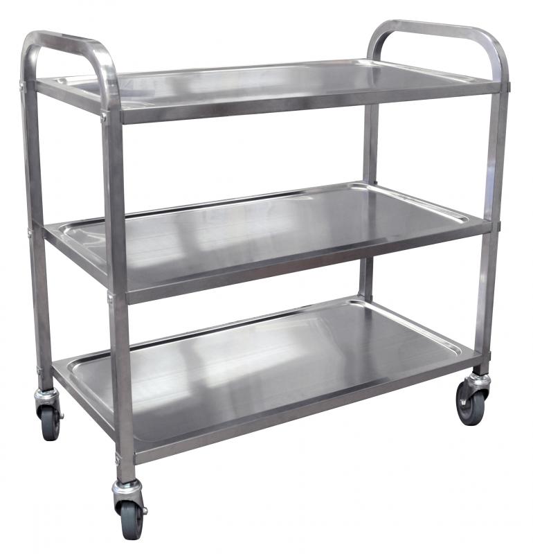 Omcan Stainless Steel Bussing Cart with 31.5″ x 17.6″ tray size