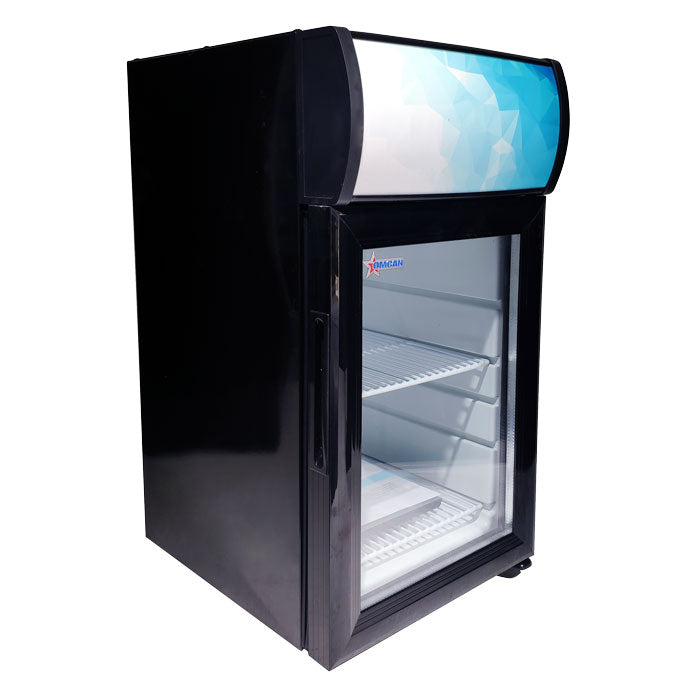 Omcan 13″ Countertop Display Refrigerator with Lightbox, 21 Liter (0.75 cu.ft.) Capacity, Black