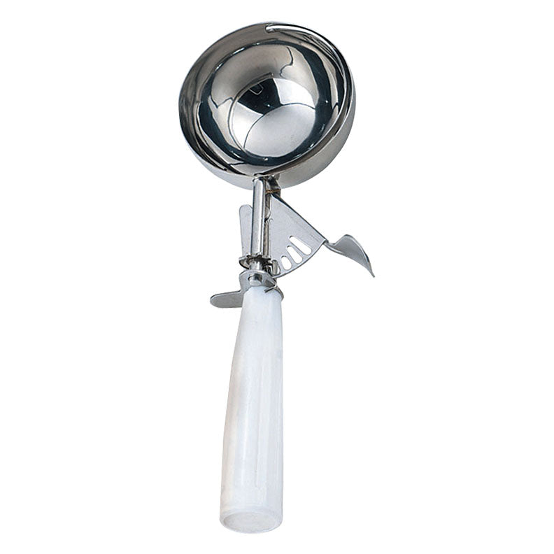 Omcan 4 2/3 oz Ice Cream Disher with White Plastic Handle (Size 6)