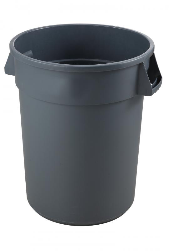 Omcan 32 Gallon (121 Liter) Heavy-Duty Polyethylene Trash Can Gray