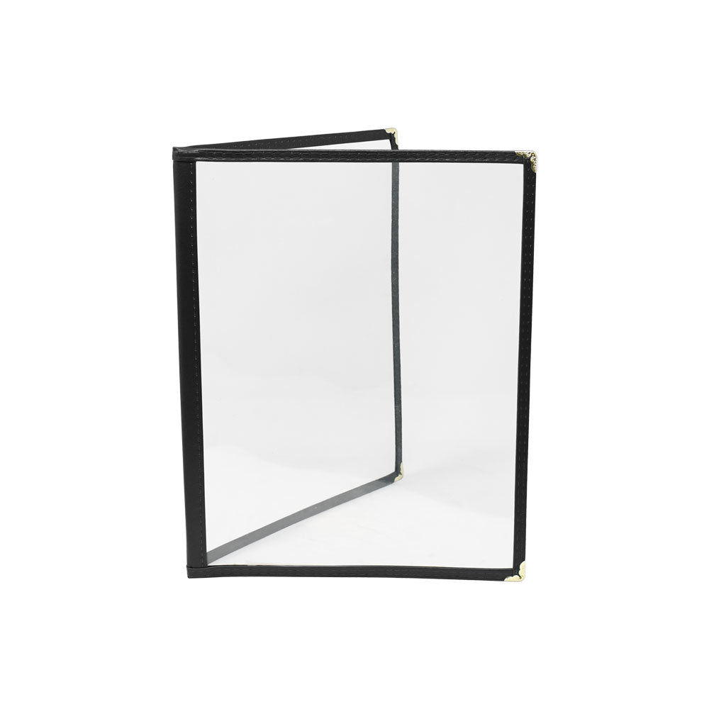 Omcan 9 1/2″ x 11 3/4″ Black Double-Fold Menu Holder