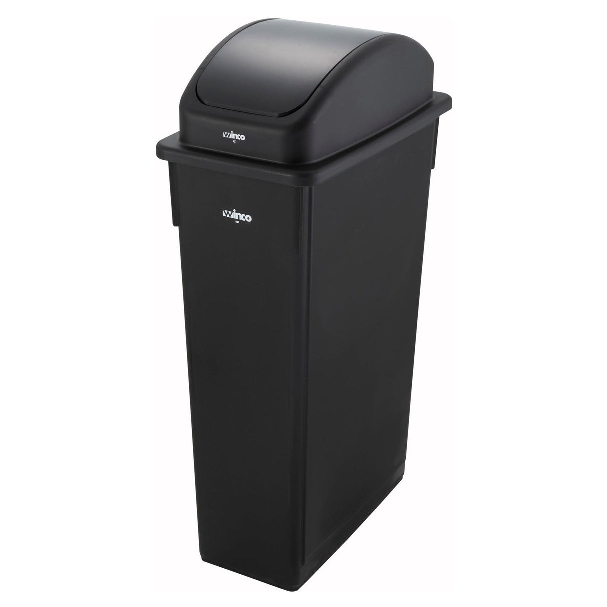 Winco PTCL-23K - Swing Lid for 23 Gallon Slender Trash Cans - Black
