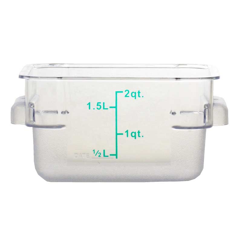 Omcan 80172 - 2 qt Polycarbonate Clear Square Food Storage Container