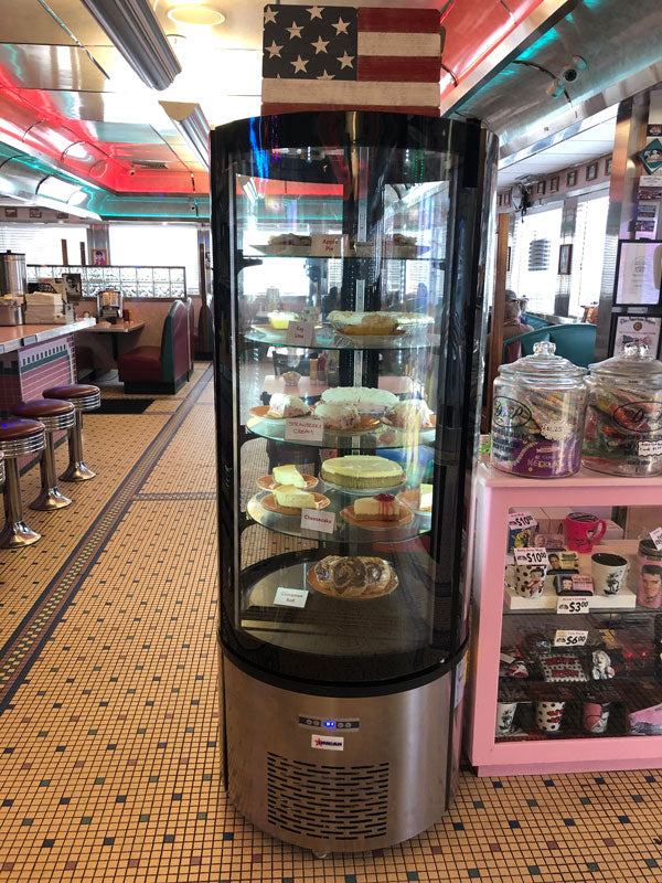 Omcan 27″ Circular Floor Refrigerated Showcase with 14.1 cu.ft./400 L Capacity