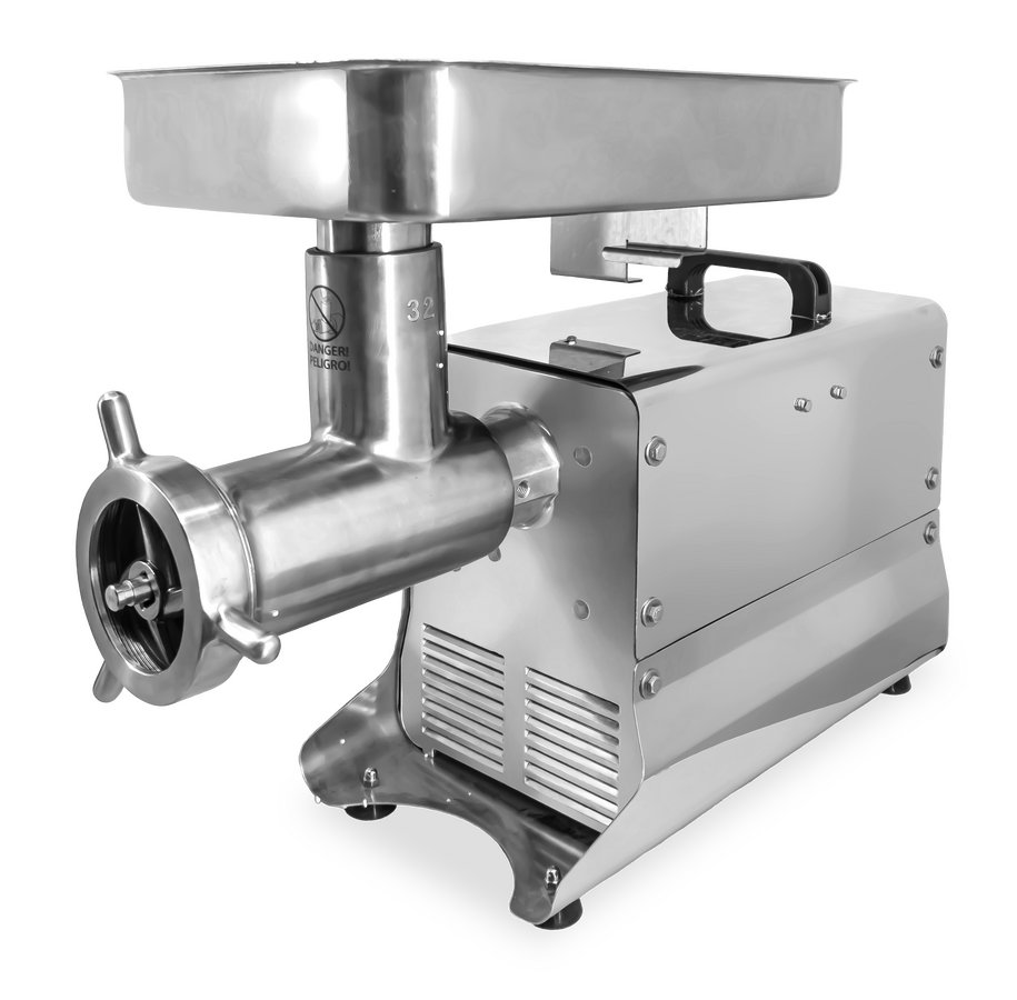 Omcan #32 Commercial Medium-Duty Stainless Steel Meat Grinder with 1.5 HP