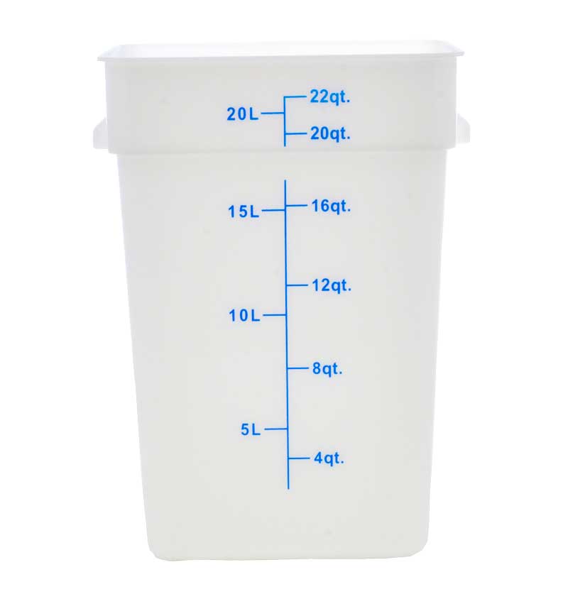 Omcan 80196 - 22 qt Polypropylene White Square Food Storage Container
