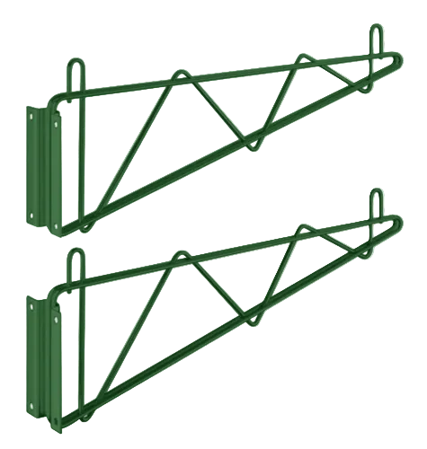 American Chef Green Epoxy Coated Single Tier Brackets For 14" Wire Shelving WB-14EP
