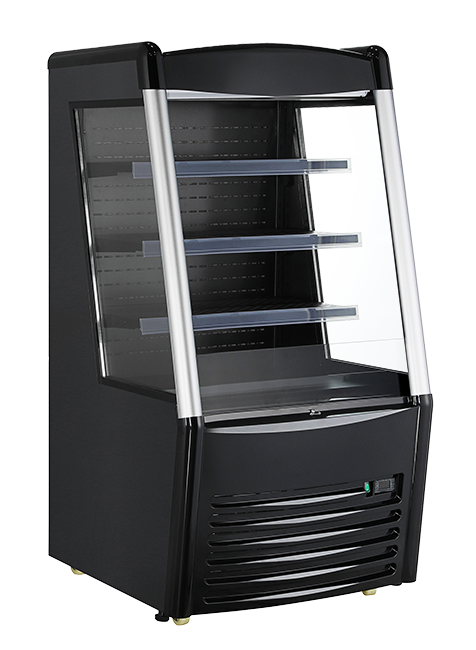 Omcan 28″ Grab-and-Go Open Refrigerated Self-Serve Display Case with 9.18 cu.ft. Capacity -Black