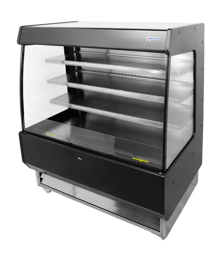 Omcan 51" Grab-and-Go Open Refrigerated Floor Self-Serve Merchandiser with 27.2 cu.ft Capacity