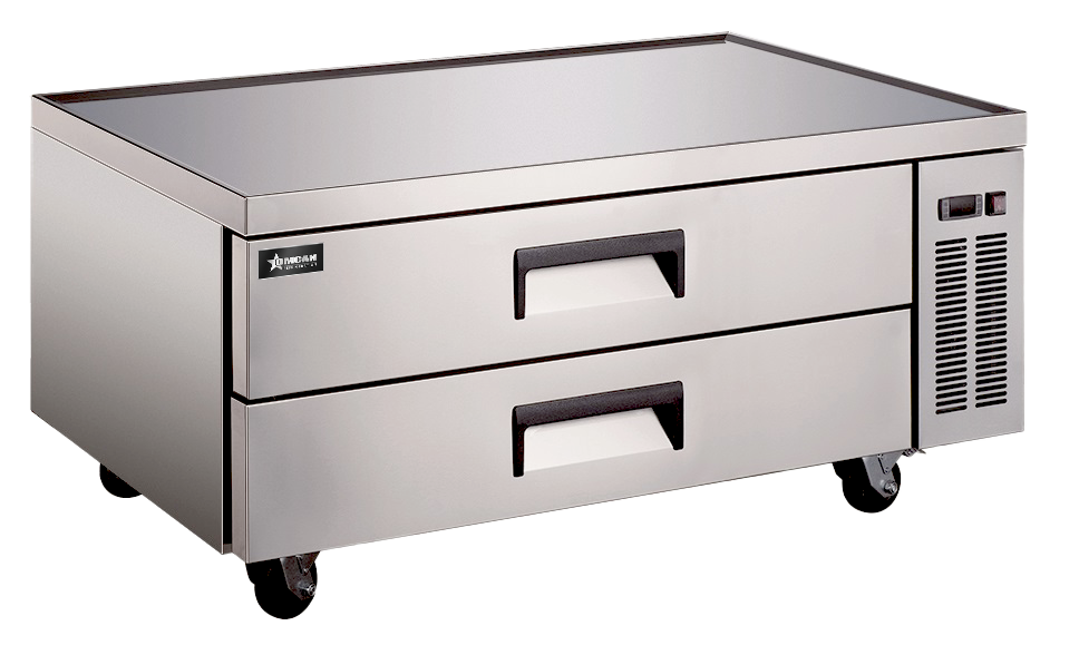 Omcan 50112 - 48" Two Drawer Chef Base Cooler, 8.5 cu.ft. (240 L), Stainless Steel