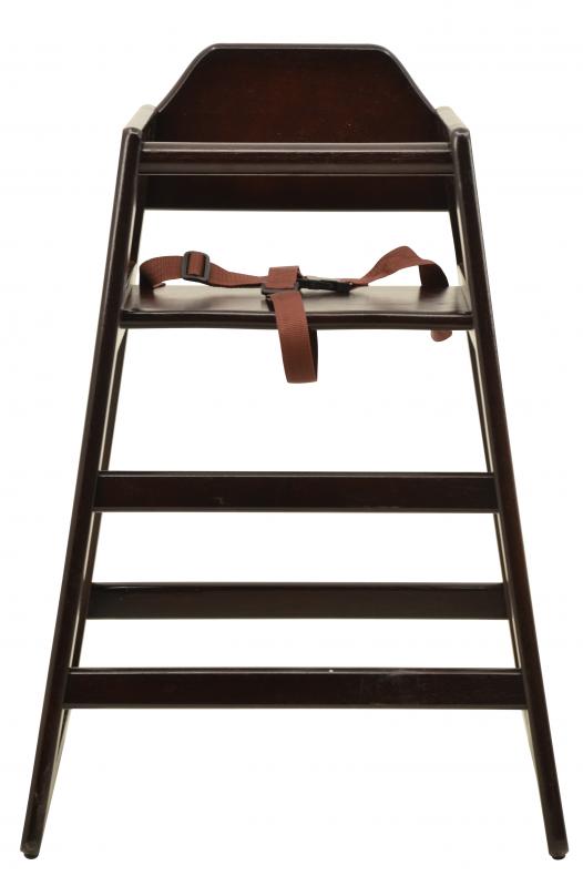 Omcan Commercial Mahogany Wooden High Chair
