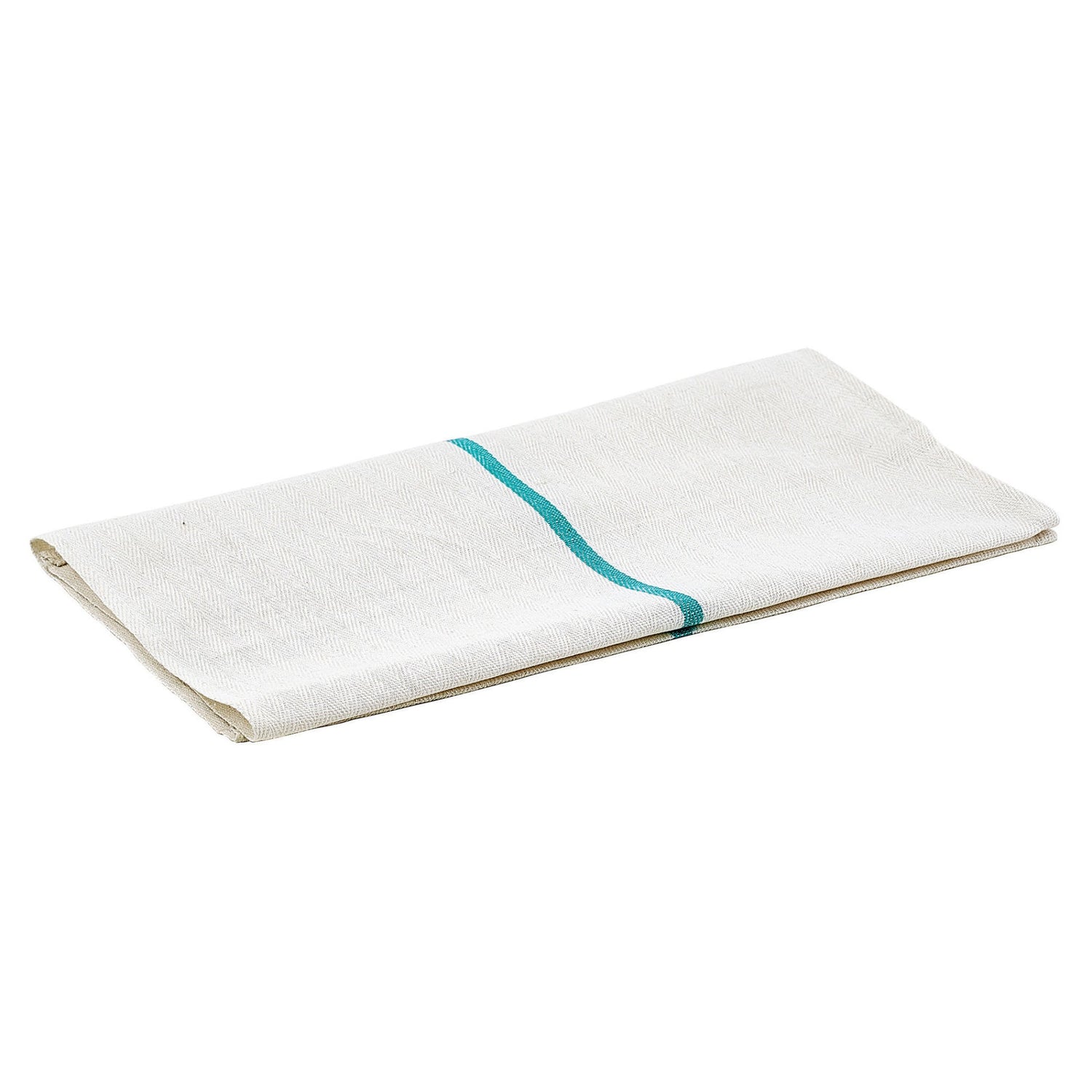 Winco BTH-2028G - Herringbone Bar Towel, Green Stripe, 20" x 26"