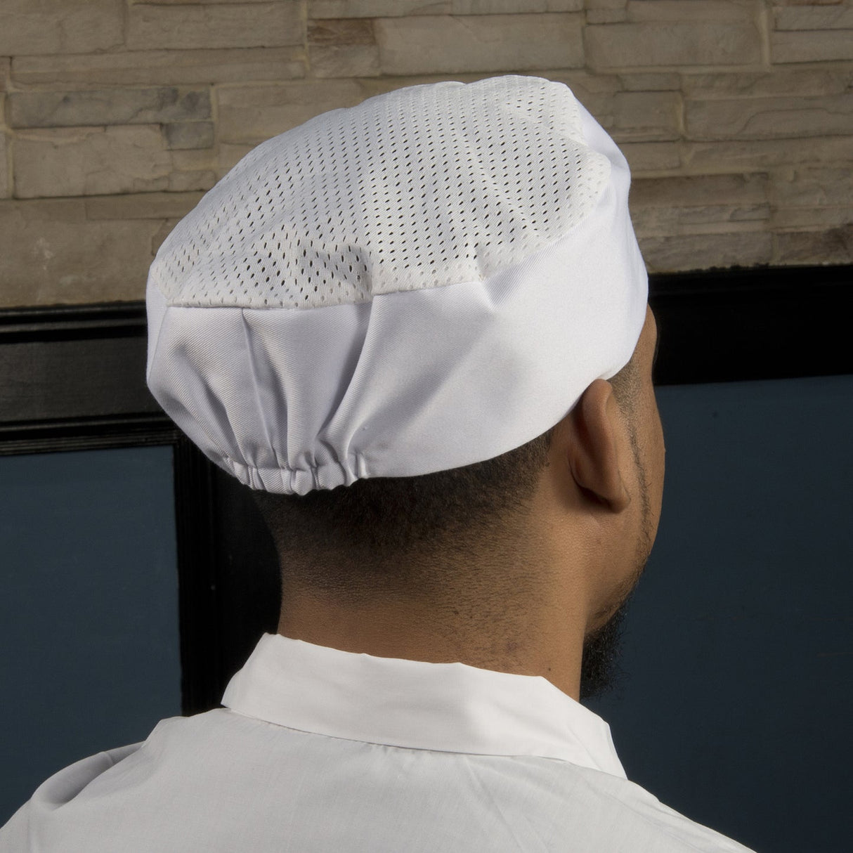Winco CHPB-3WR - Ventilated Pillbox Hats - White, Regular