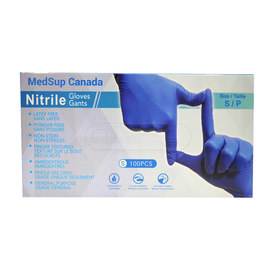 MedSup Nitrile Exam Gloves, Small Size, 100/pack