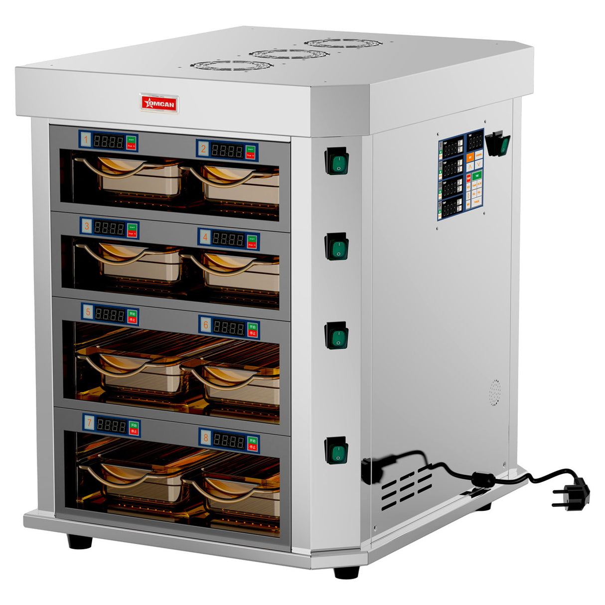 Omcan 21” Vertical 4-Channel Countertop Food Warmer - 3400W (4.5 HP)