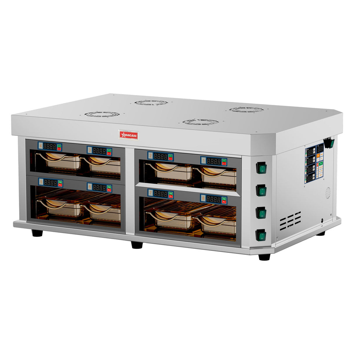 Omcan 37” Horizontal 4-Channel Countertop Food Warmer - 3400W (4.5 HP)