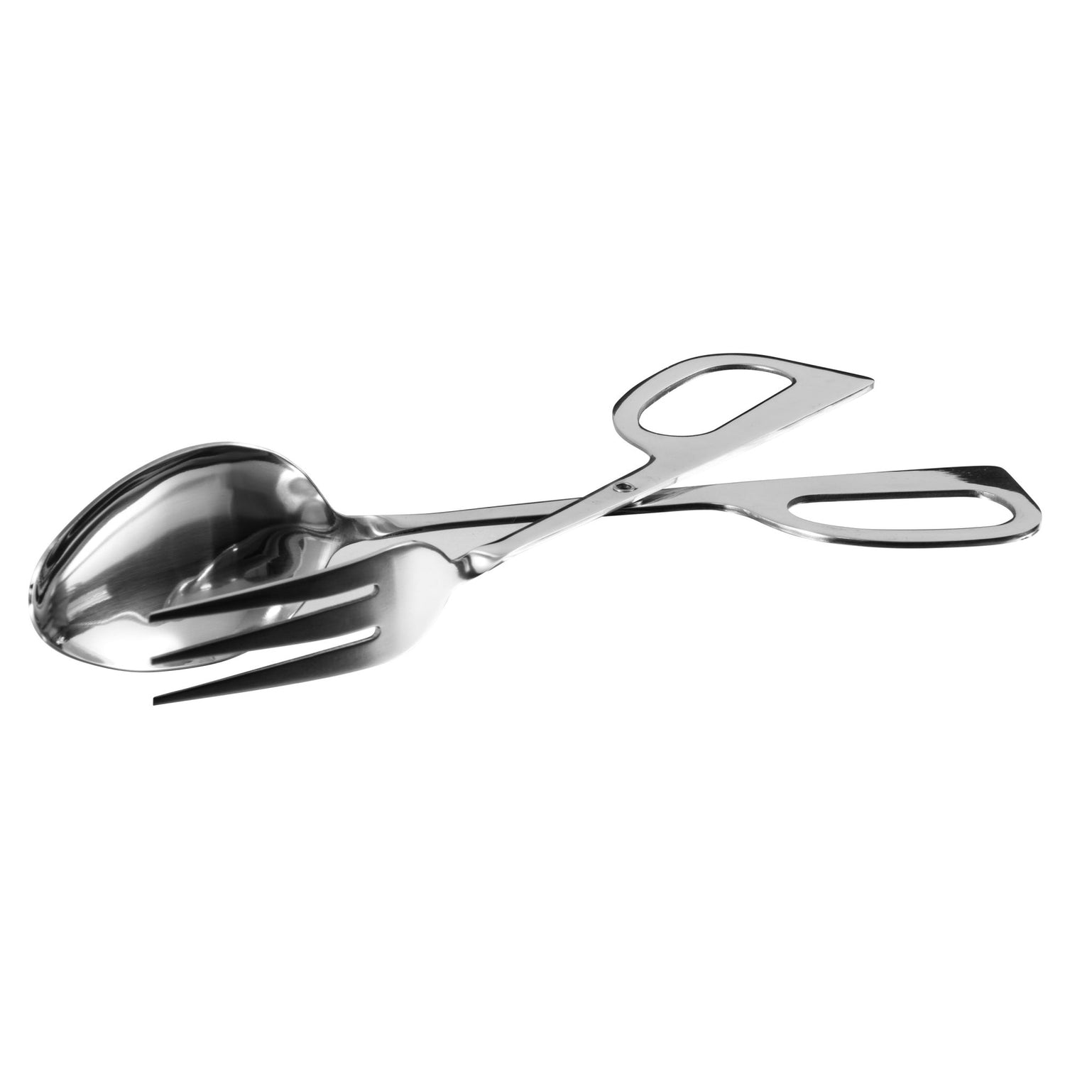 Winco ST-10 - 10" Fork and Spoon Salad Tongs, Satin Finish Stainless Steel