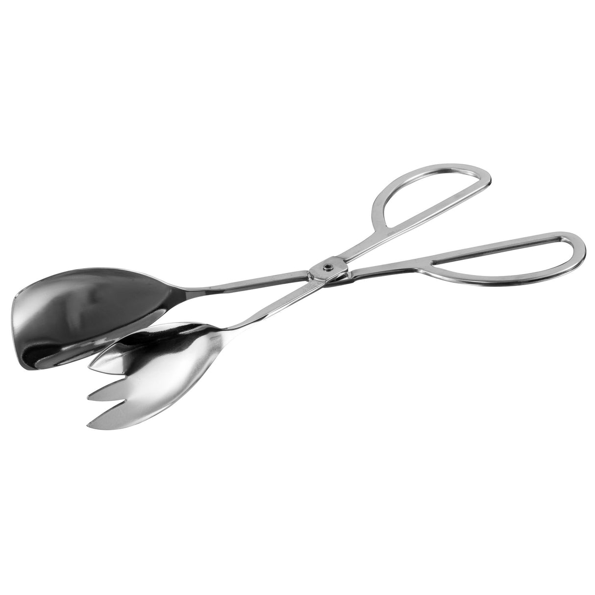 Winco ST-105SF - 10-1/2" Stainless Steel Spatula and Fork Salad Tongs, Mirror Finish