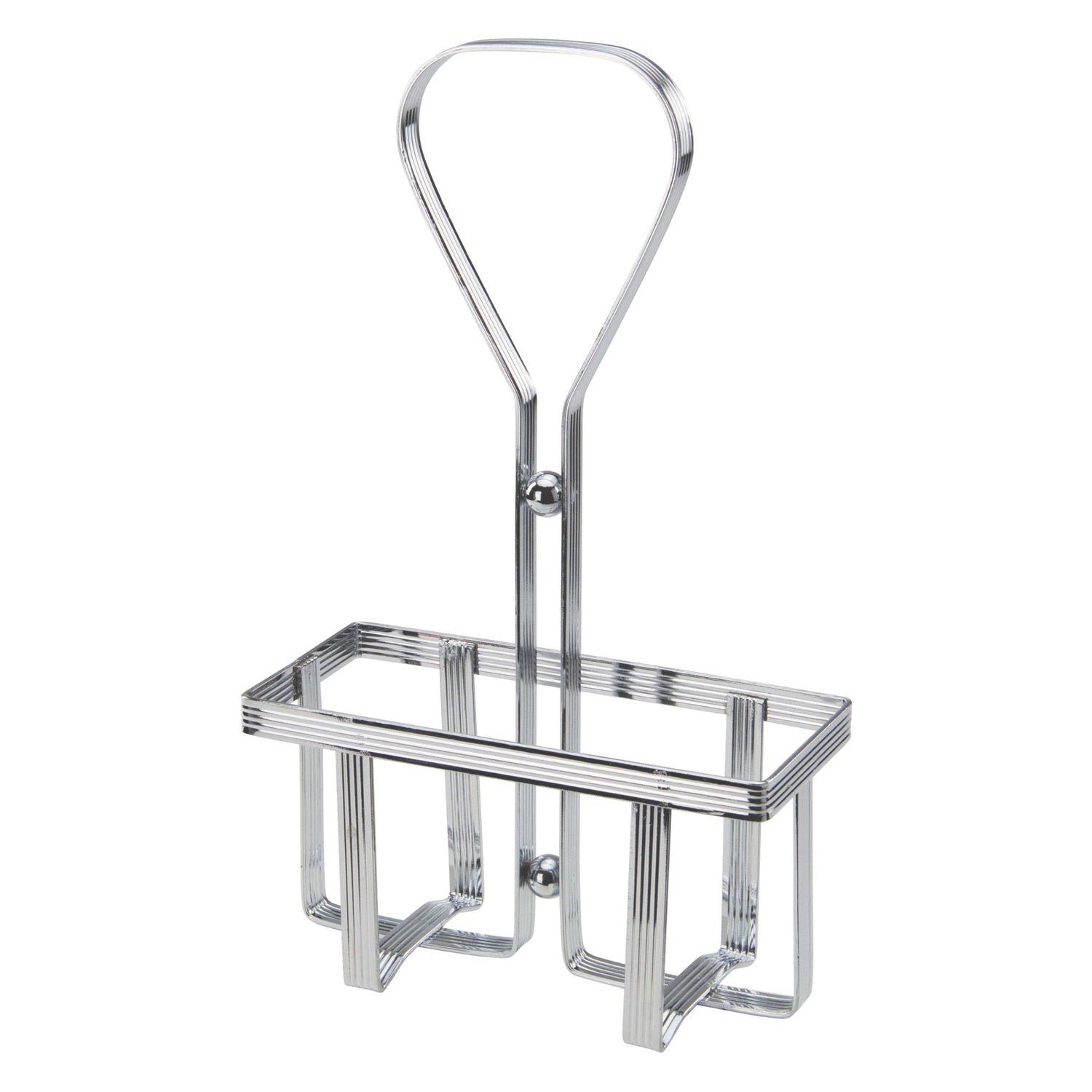 Winco WH-5 - Chrome Plated Cruet Rack for 6 oz Oil/Vinegar Bottles