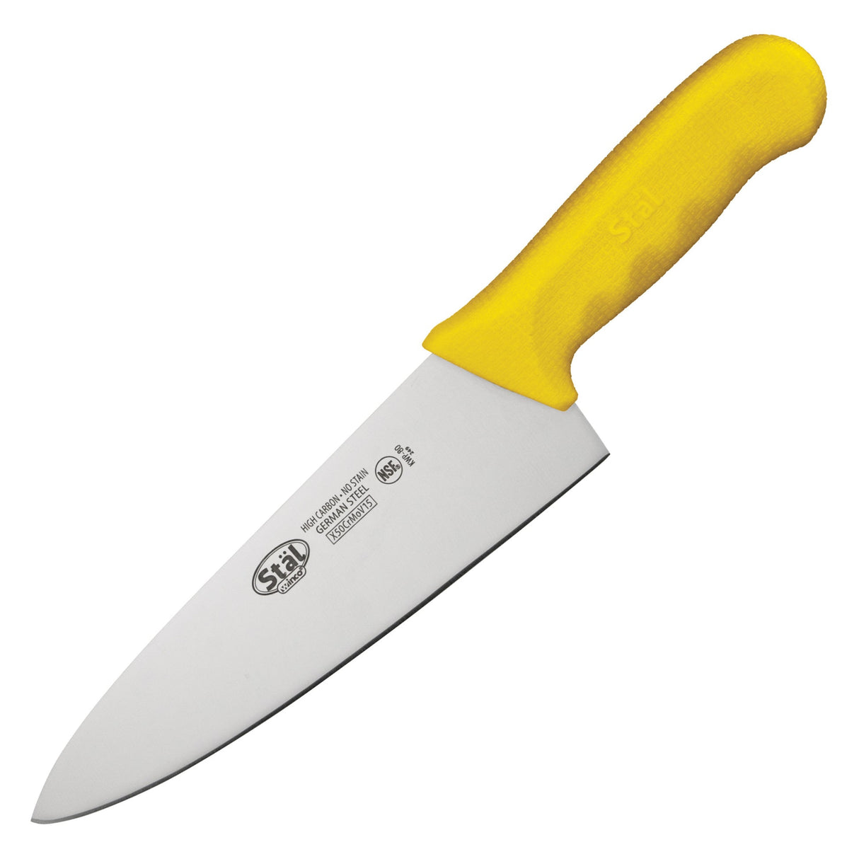 Winco KWP-80Y - Stäl 8" Chef's Knife - Yellow
