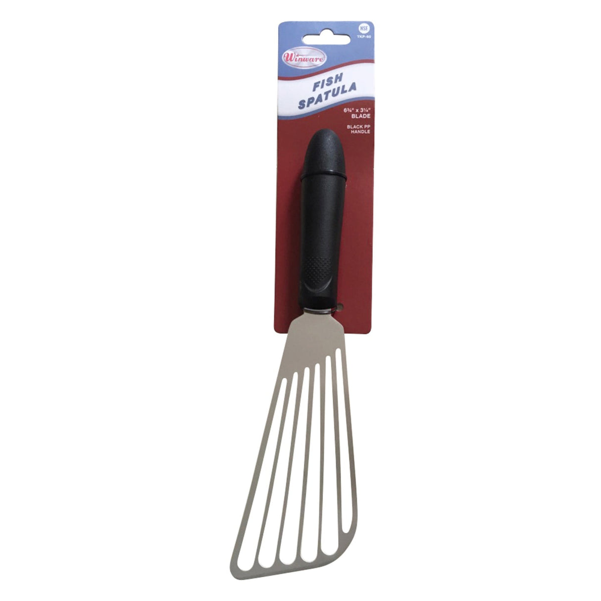 Winco TKP-60 - Fish Spatula, Black Polypropylene Handle, 6-3/4" x 3-1/4" Blade