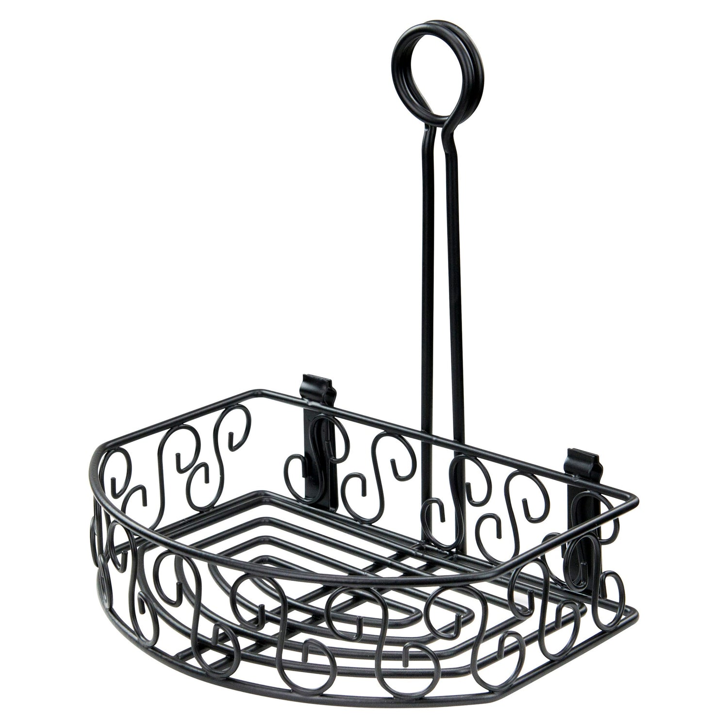 Winco WBKH-6SB - 6-1/4" Flat-Back Wire Condiment Caddy with 8-1/4" Handle