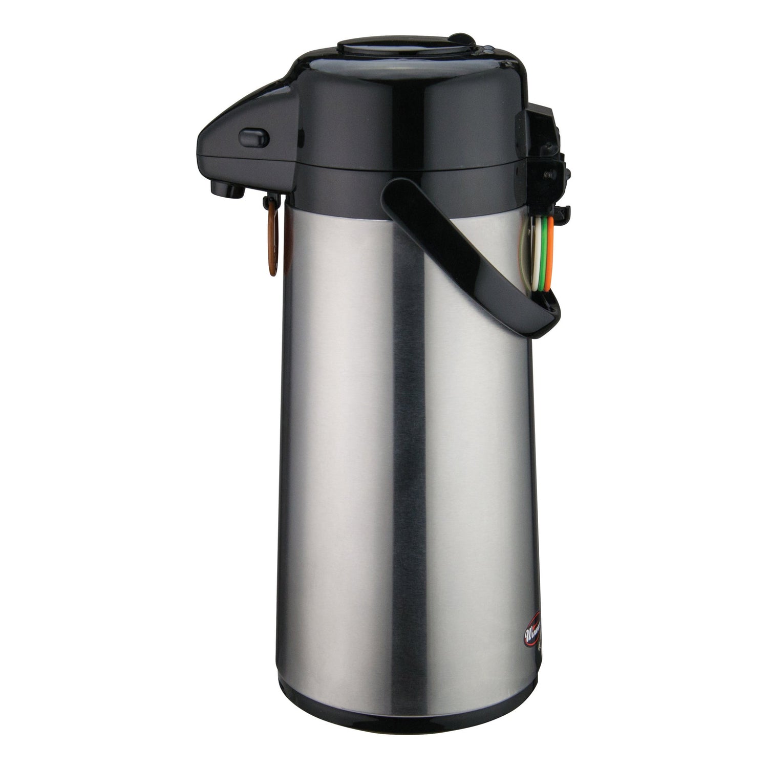 Winco AP-522 - Glass Lined Airpot with Push Button Top, Stainless Steel Body - 2.2 Liter