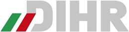 DIHR logo with professional dishwashers and ware-washers in a manufacturing setting.