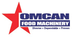 Omcan logo with tagline highlighting 70 years in foodservice equipment supply.