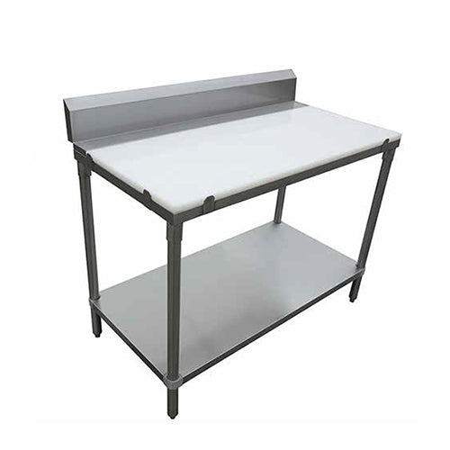 Poly Top Work Table with high-density polyethylene surface, designed for durability and versatility in commercial and industrial settings.