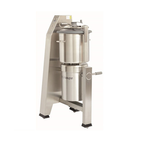Vertical Cutter Mixer with sharp blades and a vertical design for efficient food preparation.
