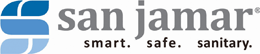 San Jamar logo showcasing innovative food safety and washroom products.