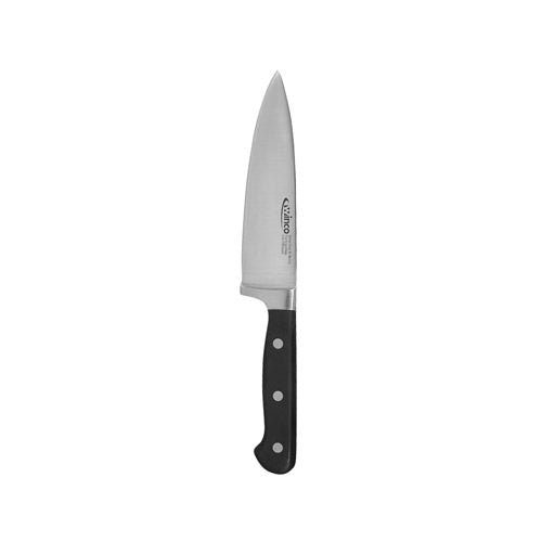 A collection of high-quality kitchen cutlery, including chef's knives and paring knives, showcasing stainless steel blades and durable handles.