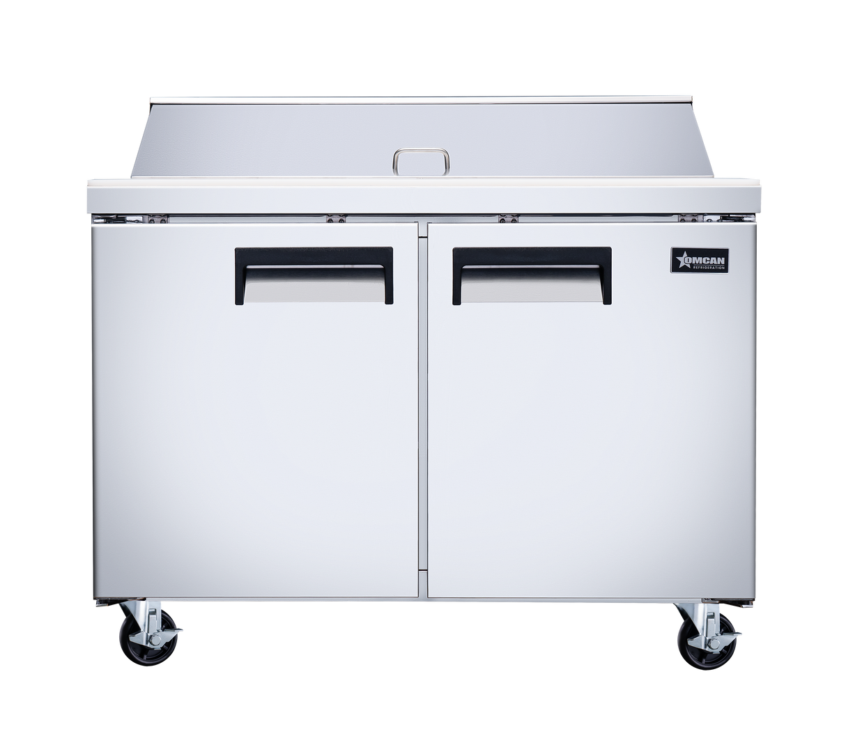 Omcan 50046 - 47" Two Door Refrigerated Prep Table, 9.5 cu.ft. (270 L), Stainless Steel