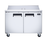 Omcan 50046 - 47" Two Door Refrigerated Prep Table, 9.5 cu.ft. (270 L), Stainless Steel
