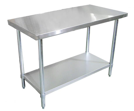 Omcan 47723 - 18″ x 72″ Stainless Steel Work Table with Galvanized Legs and Undershelf