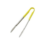 Browne 5511YL Yellow Colour-Coded Tongs, 9 in, Stainless Steel - product image